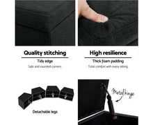 Load image into Gallery viewer, Premium Storage Ottoman - Charcoal-Furniture-The White Mall
