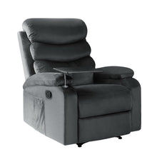 Load image into Gallery viewer, Artiss Recliner Chair Armchair Lounge Velvet Cinema Grey Tray Table
