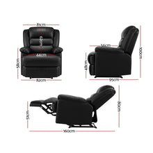 Load image into Gallery viewer, Artiss Recliner Chair Armchair Luxury Single Lounge Leather Black Cinema
