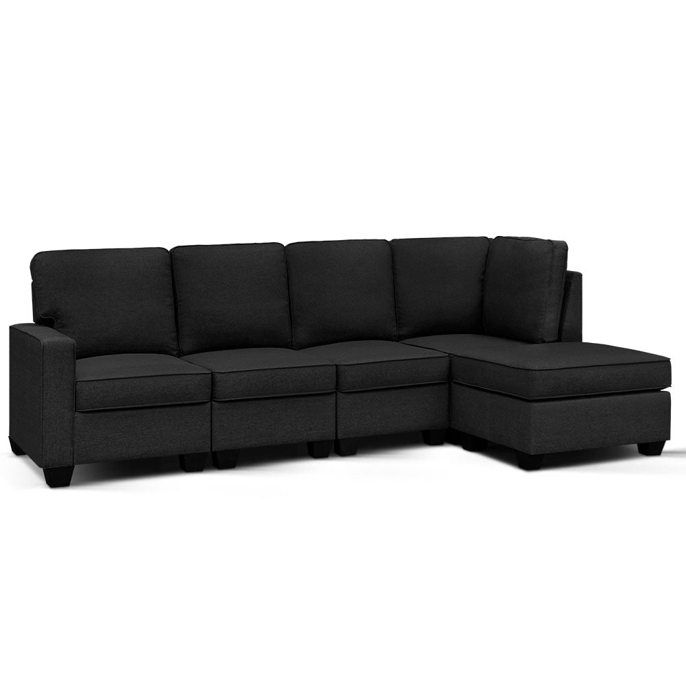 Artiss Sofa Lounge Set 5 Seater Modular Couch Dark Grey