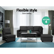 Load image into Gallery viewer, Artiss Sofa Lounge Set 5 Seater Modular Couch Dark Grey
