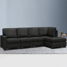 Load image into Gallery viewer, Artiss Sofa Lounge Set 5 Seater Modular Couch Dark Grey
