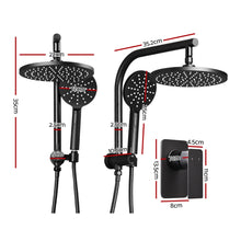 Load image into Gallery viewer, Cefito WELS 9&#39;&#39; Rain Shower Head Mixer Round Handheld High Pressure Wall Black
