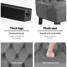 Load image into Gallery viewer, Set of 2 Grey Modern French Provincial Velvet Dining Chairs-Furniture-The White Mall
