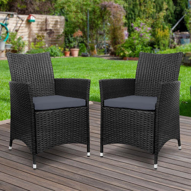 Set of 2 Outdoor Bistro Patio Garden Chairs-Outdoor Chairs-The White Mall