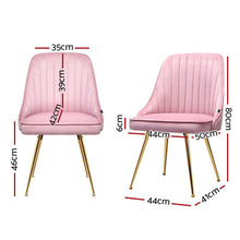 Load image into Gallery viewer, Set of 2 Pink Velvet Dining Chairs-Dining Chairs-The White Mall

