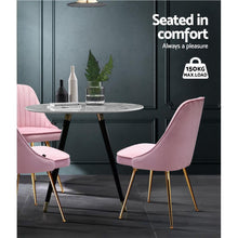 Load image into Gallery viewer, Set of 2 Pink Velvet Dining Chairs-Dining Chairs-The White Mall
