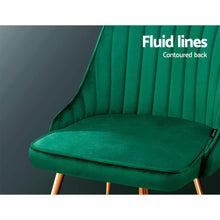 Load image into Gallery viewer, Set of 2 Stylish Green Retro Modern Velvet Dining Chairs-Dining Chairs-The White Mall
