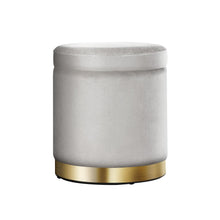 Load image into Gallery viewer, Silver Velvet Storage Ottoman Foot Stool Pouffe Grey-Furniture-The White Mall
