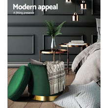 Load image into Gallery viewer, Storage Ottoman Round Velvet Foot Stool Pouffe-Furniture-The White Mall
