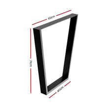 Load image into Gallery viewer, Artiss 2x Coffee Dining Table Legs 71x65/40CM Industrial Vintage Bench Metal Trapezoid
