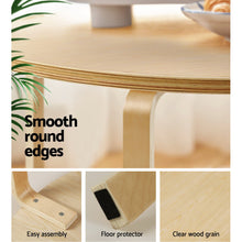 Load image into Gallery viewer, Artiss Coffee Table Round Side End Tables Bedside Furniture Wooden 90CM
