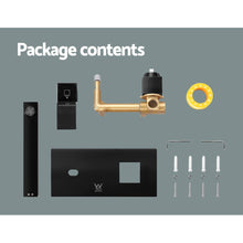 Load image into Gallery viewer, Cefito WELS Bathroom Tap Wall Square Black Basin Mixer Taps Vanity Brass Faucet
