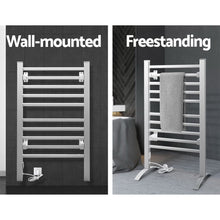 Load image into Gallery viewer, Devanti Electric Heated Towel Rail Rails Warmer Rack Aluminium 10 Bars
