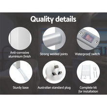 Load image into Gallery viewer, Devanti Electric Heated Towel Rail Rails Warmer Rack Aluminium 10 Bars
