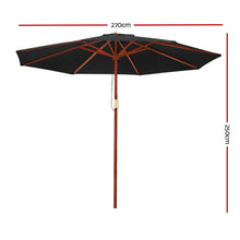 Load image into Gallery viewer, Instahut Outdoor Umbrella 2.7M Pole Cantilever Stand Garden Umbrellas Patio Black
