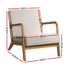 Load image into Gallery viewer, Artiss Armchair Lounge Chair Accent Armchair Bedroom Beige
