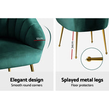 Load image into Gallery viewer, Artiss Armchair Lounge Chair Accent Armchair Velvet Green
