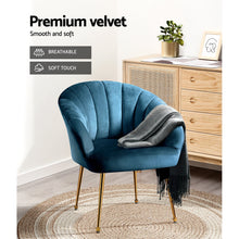 Load image into Gallery viewer, Artiss Armchair Lounge Chair Armchair Accent Navy Blue Velvet
