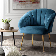 Load image into Gallery viewer, Artiss Armchair Lounge Chair Armchair Accent Navy Blue Velvet
