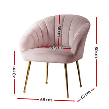 Load image into Gallery viewer, Artiss Armchair Lounge Chair Armchair Accent Velvet Pink
