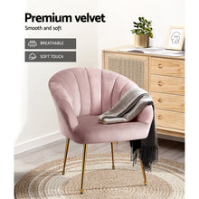 Load image into Gallery viewer, Artiss Armchair Lounge Chair Armchair Accent Velvet Pink
