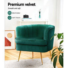 Load image into Gallery viewer, Artiss Armchair Lounge Accent Chair Armchair Velvet Green
