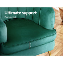 Load image into Gallery viewer, Artiss Armchair Lounge Accent Chair Armchair Velvet Green
