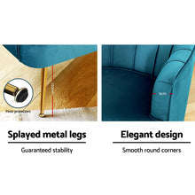 Load image into Gallery viewer, Artiss Armchair Lounge Chair Accent Armchair Velvet Navy Blue
