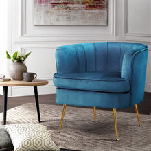 Load image into Gallery viewer, Artiss Armchair Lounge Chair Accent Armchair Velvet Navy Blue
