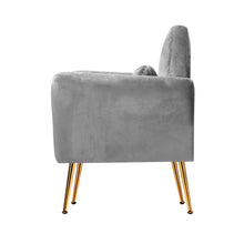 Load image into Gallery viewer, Artiss Armchair Lounge Chair Accent Armchair Grey Velvet
