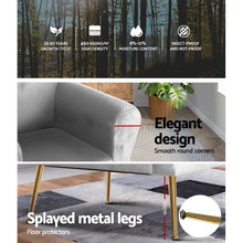 Load image into Gallery viewer, Artiss Armchair Lounge Chair Accent Armchair Grey Velvet
