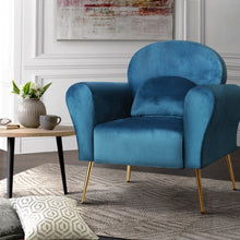 Load image into Gallery viewer, Artiss Armchair Lounge Chair Accent Armchairs Navy Velvet
