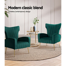 Load image into Gallery viewer, Artiss Armchair Lounge Chairs Accent Armchair Velvet Green
