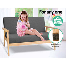 Load image into Gallery viewer, Artiss 2 Seater Fabric Sofa Chair - Grey
