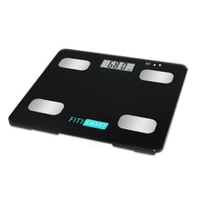 Load image into Gallery viewer, FitSmart Electronic Floor Body Scale Black Digital LCD Glass Tracker Bathroom
