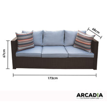 Load image into Gallery viewer, Arcadia Furniture Outdoor Rattan 4 Piece Sofa Lounge Set Home Garden Patio - Oatmeal and Grey
