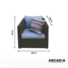 Load image into Gallery viewer, Arcadia Furniture Outdoor Rattan 4 Piece Sofa Lounge Set Home Garden Patio - Oatmeal and Grey
