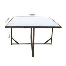 Load image into Gallery viewer, Arcadia Furniture 5 Piece Outdoor Dining Table Set Rattan Table Chairs Garden - Oatmeal and Grey
