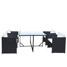 Load image into Gallery viewer, Arcadia Furniture 5 Piece Outdoor Dining Table Set Rattan Table Chairs Garden - Black and Grey
