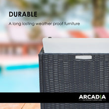 Load image into Gallery viewer, Arcadia Furniture 5 Piece Outdoor Dining Table Set Rattan Table Chairs Garden - Black and Grey
