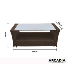Load image into Gallery viewer, Arcadia Furniture Outdoor 4 Piece Sofa Lounge Set Wicker Rattan Garden - Oatmeal and Grey
