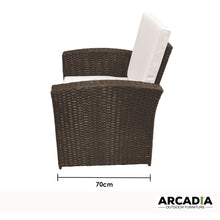 Load image into Gallery viewer, Arcadia Furniture Outdoor 4 Piece Sofa Lounge Set Wicker Rattan Garden - Oatmeal and Grey
