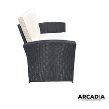 Load image into Gallery viewer, Arcadia Furniture Outdoor 4 Piece Sofa Lounge Set Wicker Rattan Garden - Black and Grey

