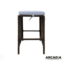 Load image into Gallery viewer, Arcadia Furniture Outdoor 5 Piece Bar Table Set Rattan and Cushions Patio Dining - Oatmeal and Grey
