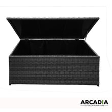 Load image into Gallery viewer, Arcadia Furniture Outdoor Rattan Storage Box Garden Toy Tools Shed UV Resistant - Black
