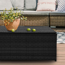 Load image into Gallery viewer, Arcadia Furniture Outdoor Rattan Storage Box Garden Toy Tools Shed UV Resistant - Black

