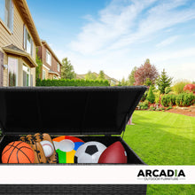 Load image into Gallery viewer, Arcadia Furniture Outdoor Rattan Storage Box Garden Toy Tools Shed UV Resistant - Black
