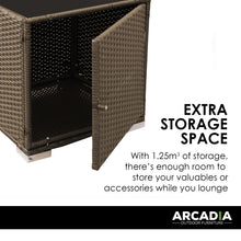 Load image into Gallery viewer, Arcadia Furniture Outdoor 3 Piece Sunlounge Set Rattan Garden Day Bed Lounger - Oatmeal and Grey
