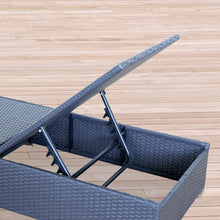 Load image into Gallery viewer, Arcadia Furniture Outdoor 3 Piece Sunlounge Set Rattan Garden Day Bed Lounger - Black and Grey
